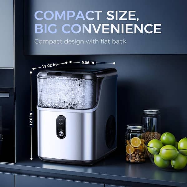 SIMZLIFE 8.7 in. 35 lb. /24H Nugget Ice Countertop Portable