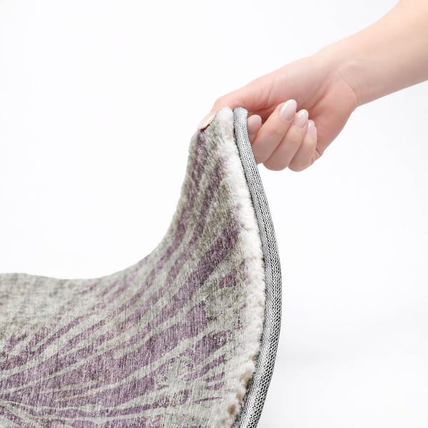 Dream Shag Premium Machine Washable Abstract ADS818 Purple 9 ft. x 12 ft. Area Rug