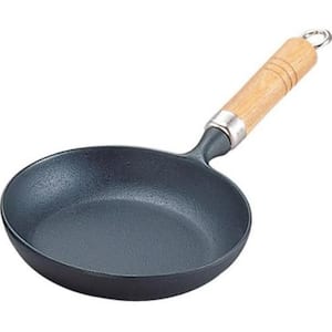 Nambu Ironware 7.1in. Black Baked, Cast Iron Omelette Pan - Induction Compatible