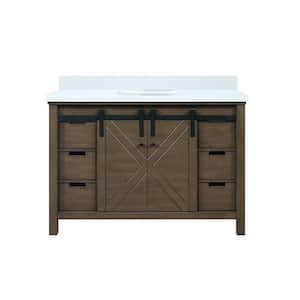 Marsyas 48 in W x 22 in D Rustic Brown Bath Vanity and Cultured Marble Countertop