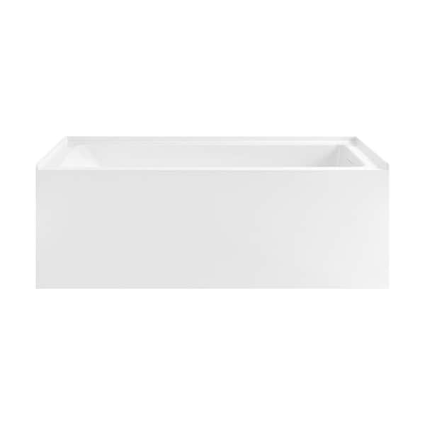 Voltaire 60 x 30 Skirted Right Drain Soaking Apron Bathtub in Glossy White with Integrated Overflow, Drain Included
