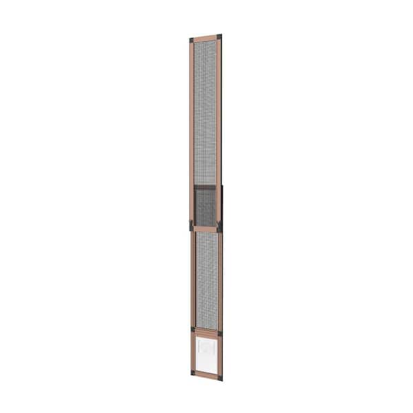 Hakuna Pets 6.7 in. x 9 in. Small Bronze Patio Pet Door Insert, Adjustable up to 7 ft., Suitable for Sliding Doors