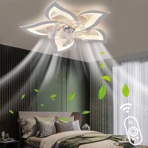 27.2 in. Indoor White Ceiling Fan with LED Lightsand Remote Control