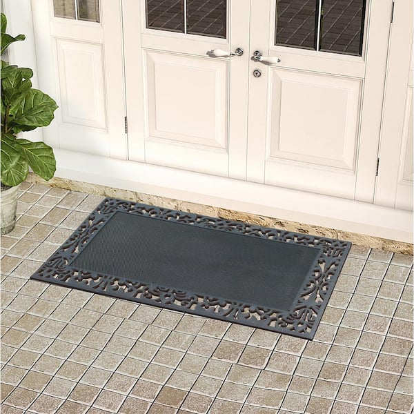 A1 Home Collections A1HC Black 30 in. x 48 in. Rubber & Coir Thin Profile  Outdoor Entrance Durable Monogrammed G Door Mat A1HOME200111_G - The Home  Depot