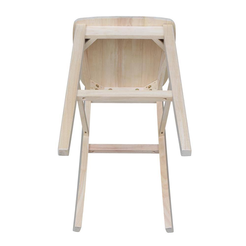 Parawood Mission Style Bar Height Stool, Unfinished Brown