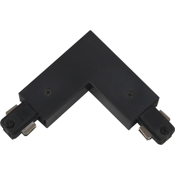 Volume Lighting Black "L" Connector (90) for 120-Volt 2-Circuit/1-Neutral Track Systems