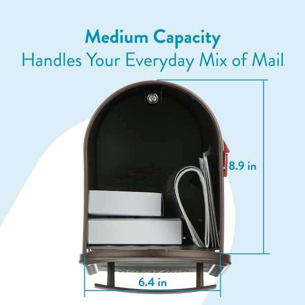 Franklin Bronze, Medium, Steel, Post Mount Mailbox