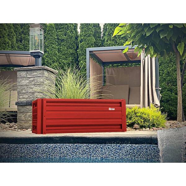 24 inch by 48 inch Rectangle Bright Red Metal Planter Box