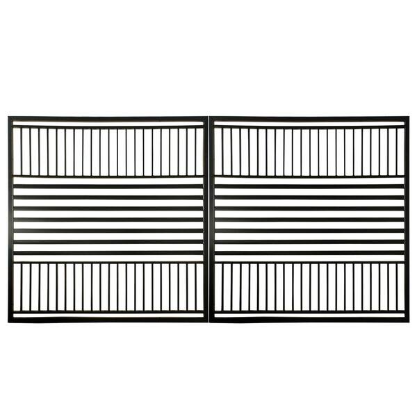 ALEKO 18 ft. x 6 ft. Barcelona Black Metal Steel Dual Swinging Driveway Fence Gate