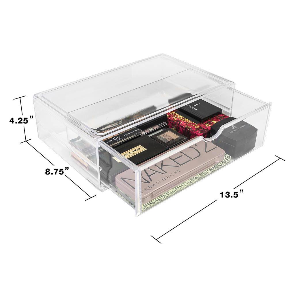Sorbus Sorbus Single Cosmetic Acrylic Drawers for Organizing, Stackable, Large in Clear