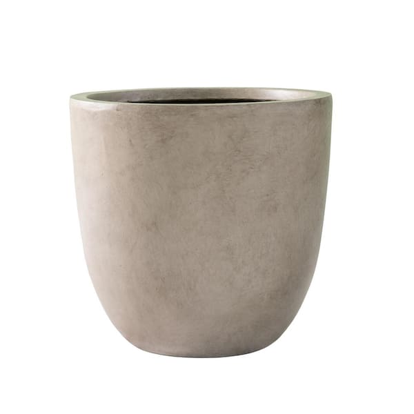 Lightweight 18in. x 17in. Pale Yellow Extra Large Tall Round Concrete Plant  Pot / Planter for Indoor & Outdoor