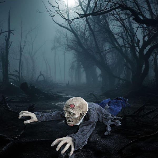 Haunted Hill Farm 7 in. Touch Activated Animatronic Zombie