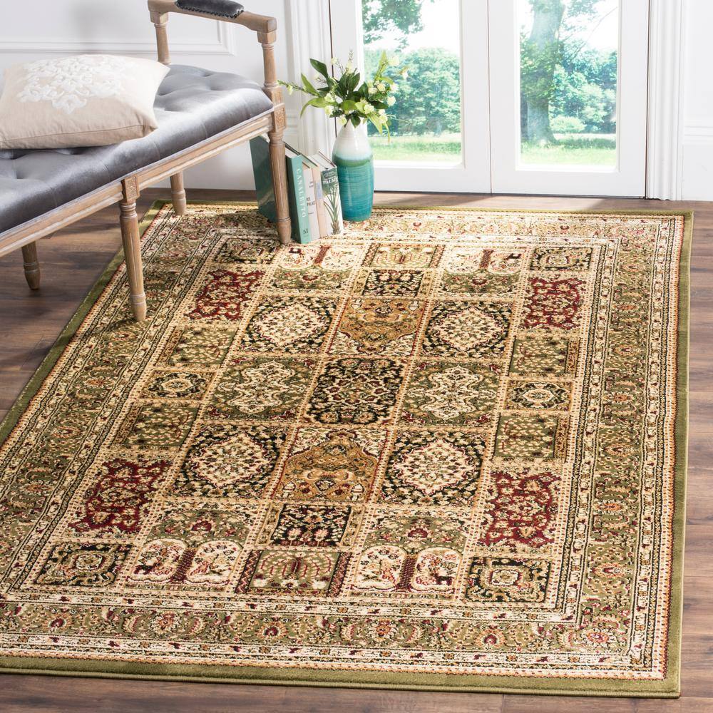 Lyndhurst Multi Green Synthetic Traditional Area Rug