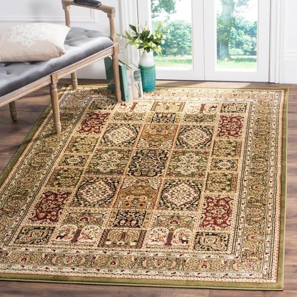 Lyndhurst Multi/Green 8 ft. x 11 ft. Border Area Rug