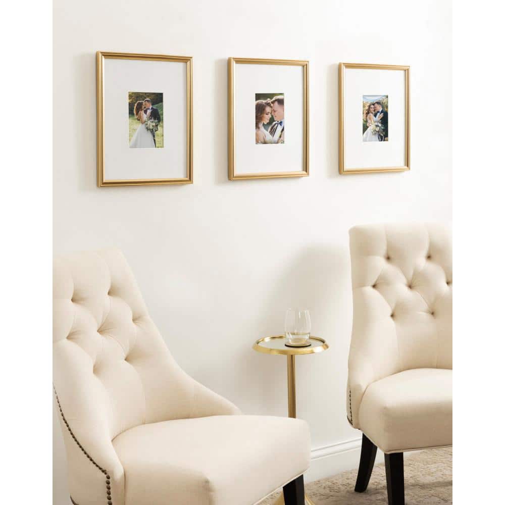Gold 5x7 Polystyrene Wall Gallery Picture Frame Set