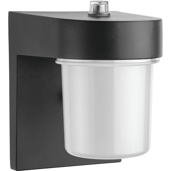 Lithonia Lighting 1-Light Black LED Outdoor Entry Light Wall Lantern Sconce with Dusk to Dawn Photocell