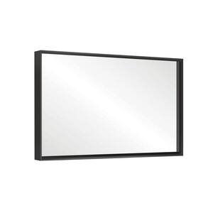 36 in. W x 30 in. H Rectangular Aluminum Framed Beveled Edge Horizontal or Vertical Wall Bathroom Vanity Mirror in Black