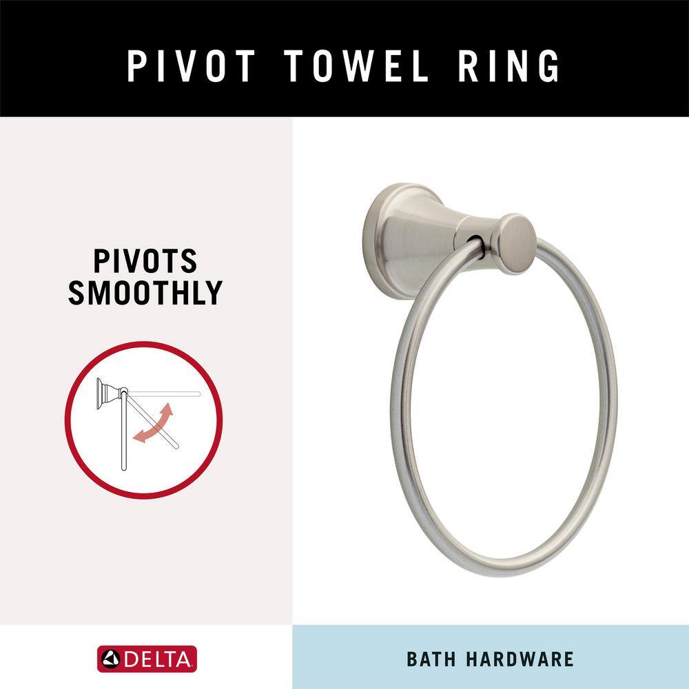 Brushed Nickel Circular Bathroom Towel Ring