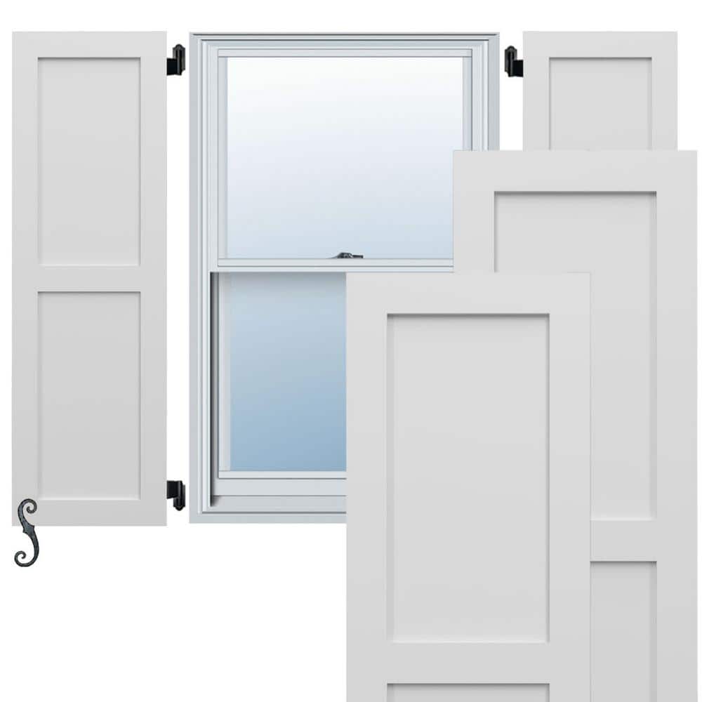 EnduraCore Two Equal Flat Panel 15 in. W x 54 in. H Raised Panel Composite Shutters Pair in White price history on PriceWatchPro