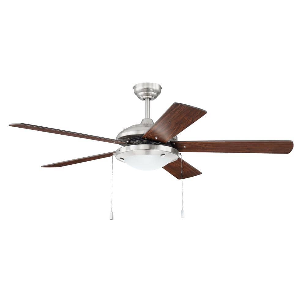 Nikia 52'' Polished Nickel Ceiling Fan with Frosted Light Kit