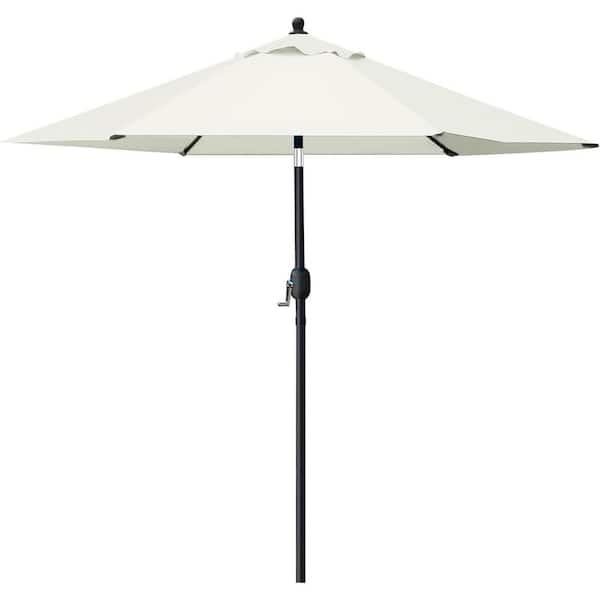 8 pc metal glass top patio table set with umbrella 8-Piece Gray Metal Outdoor Dining Table and Chairs Set, Conversation Set  with Umbrella, Tempered Glass Tabletop io-927