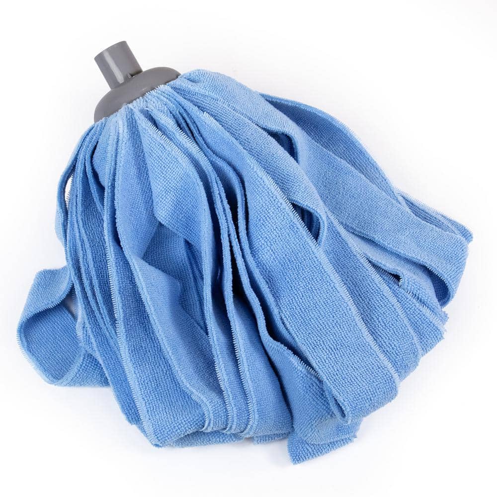 Blue Microfiber String Mop Head with Gray Handle
