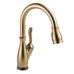 Leland VoiceIQ Touch2O with Touchless Technology Single Handle Pull Down Sprayer Kitchen Faucet in Champagne Bronze
