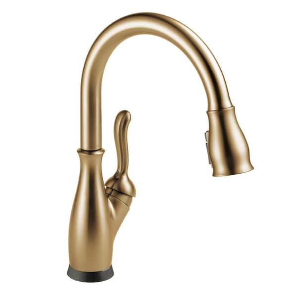 Delta Leland VoiceIQ Touch2O with Touchless Technology Single Handle Pull Down Sprayer Kitchen Faucet in Champagne Bronze