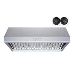 30 in. 466 CFM Convertible Under Cabinet Range Hood in Stainless Steel with Baffle and Charcoal Filters