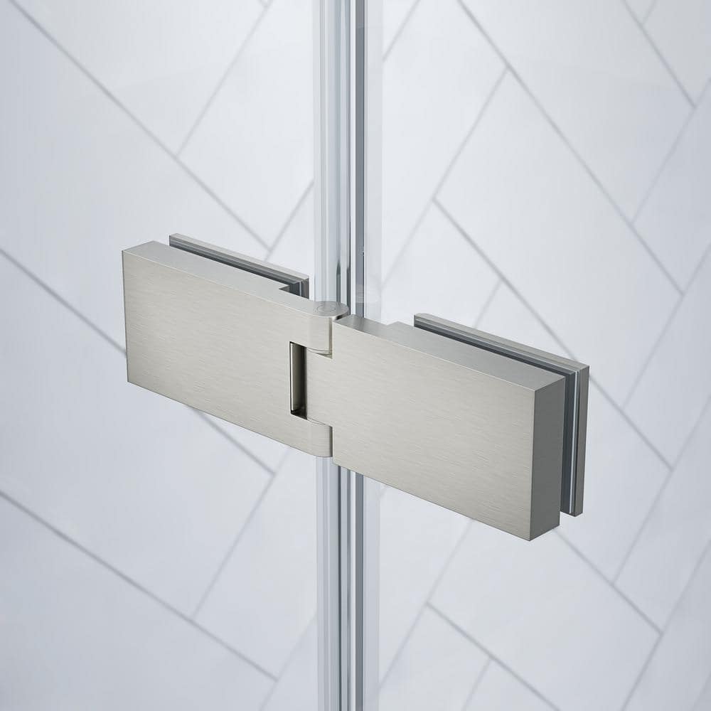 Tampa Satin Nickel Frameless Rectangle Shower Kit