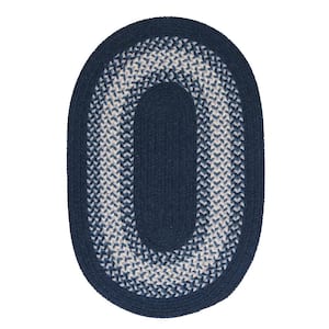Chancery Navy 2 ft. x 3 ft. Oval Braided Area Rug