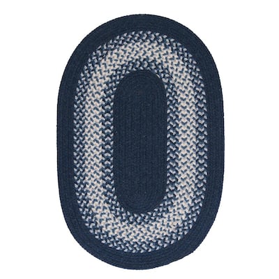 Chancery Navy 4 ft. x 6 ft. Oval Braided Area Rug