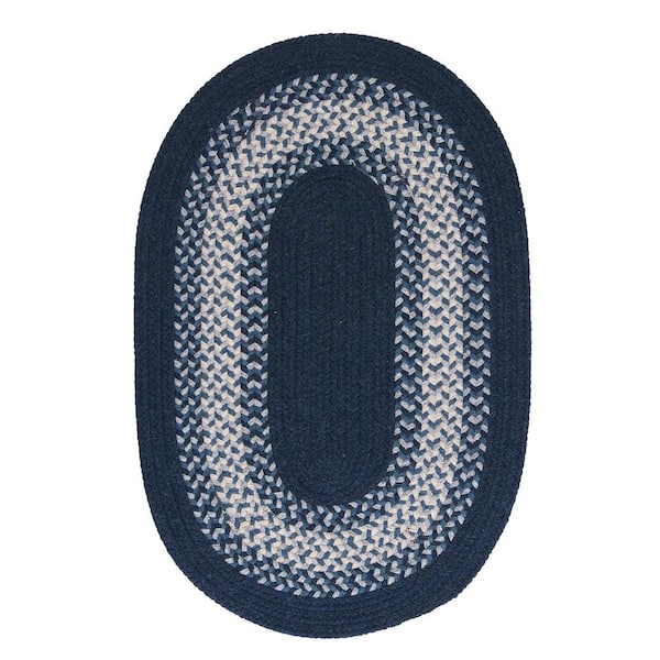 Home Decorators Collection Chancery Navy 5 ft. x 8 ft. Oval Braided Area Rug