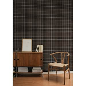 Coffee Altarinda Plaid Vinyl Peel and Stick Wallpaper Roll (31.35 sq. ft.)