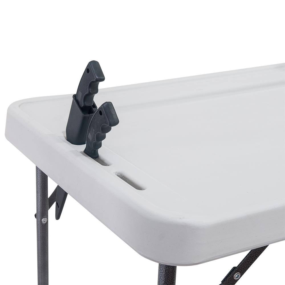 White HDPE Folding Fish Cleaning Table with Sink and Spray Gun
