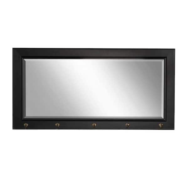 DesignOvation Small Rectangle Black Beveled Glass Classic Mirror (18 in. H x 36 in. W)