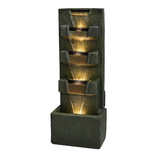 割引購入 Siavonce 39.3 in. H Concrete Modern Water Fountain with LED アクセサリー