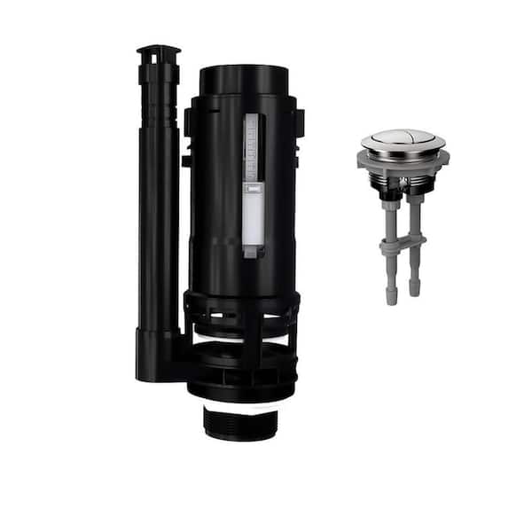 2 in. Dual Flush Valve and Top Push Button Toilet Repair Kit: Complete Inside Tank Replacement Kit for 2-Piece in Chrome