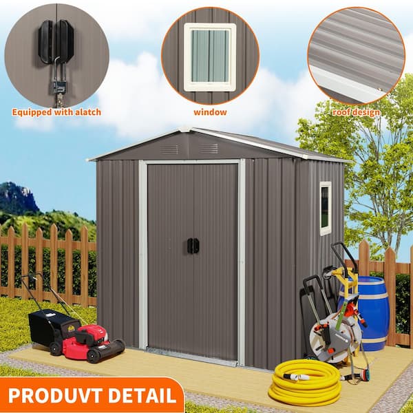 ToolCat 6 ft. W x 5 ft. D Metal Storage Shed Outdoor Tool Room