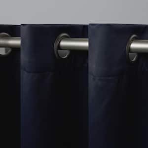 Academy Navy Solid Blackout Grommet Top Curtain, 52 in. W x 63 in. L (Set of 2)
