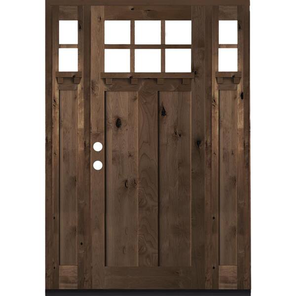 Krosswood Doors 70in. x 96in. Craftsman Alder Provincial Stain Right ...