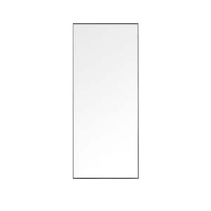 59 in. x 15.7 in. Modern Rectangle Framed Full Length Floor Mirror with Black Aluminum Alloy Frame