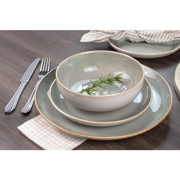 Sango Resona Moss 16-Piece Green Dinnerware Set 3646GR800ACN25