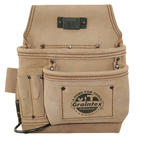 Graintex 5-Pocket Right Handed Beige Top Grain Leather Tool Pouch