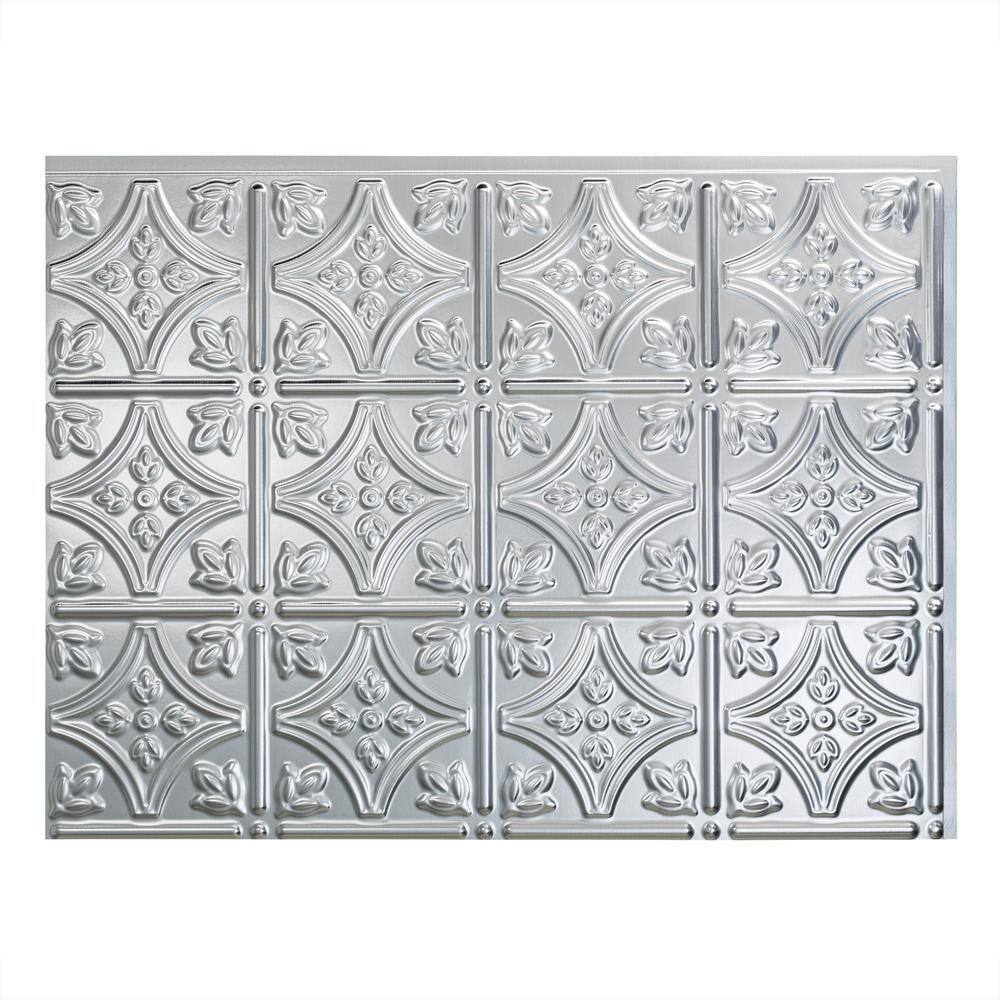 Traditional Brushed Aluminum Decorative Vinyl Backsplash Kit