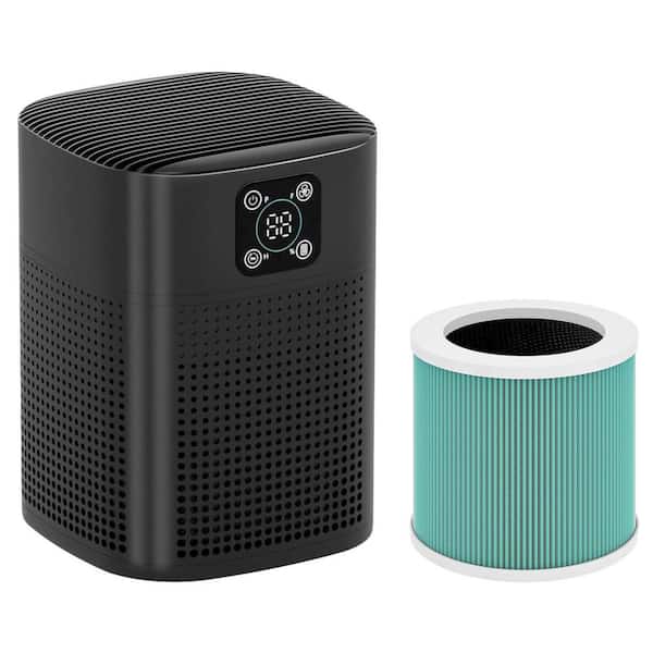 600 sq. ft. H13 HEPA Air Purifiers for Bedroom with Air Intake, 3 Fan Speeds and 3-Stage Filtration in Black