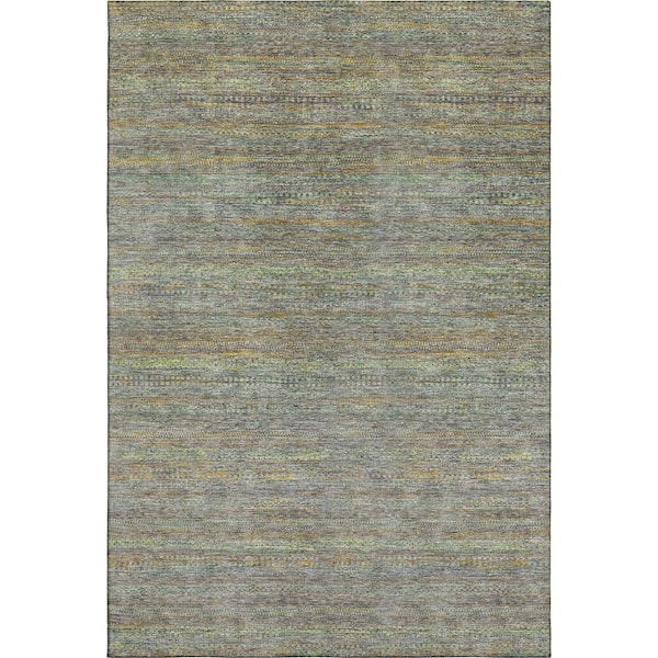 Mayfield Premium Machine Washable Abstract AMF2148 Gray 3 ft. x 4 ft. Area Rug