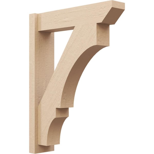 Ekena Millwork 6 in. x 32 in. x 24 in. Balboa Slat Rough Cedar Woodgrain Timberthane Polyurethane Outlooker, Primed Tan
