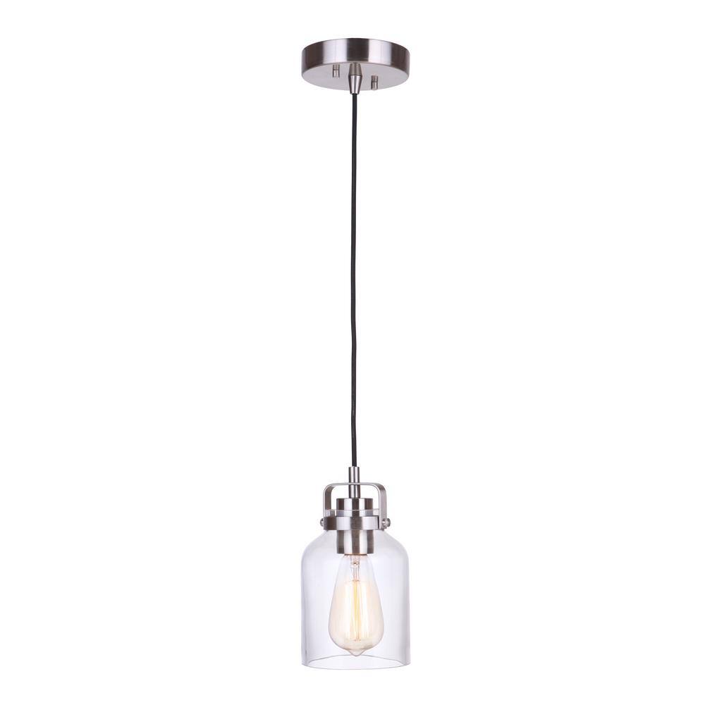 Elegant 4.88'' Mini Pendant in Polished Nickel with Clear Glass Shade
