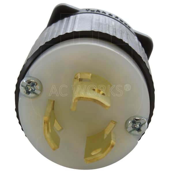 AC WORKS NEMA L7-15P 15A 277V 3-Prong Locking Male Plug with UL, C